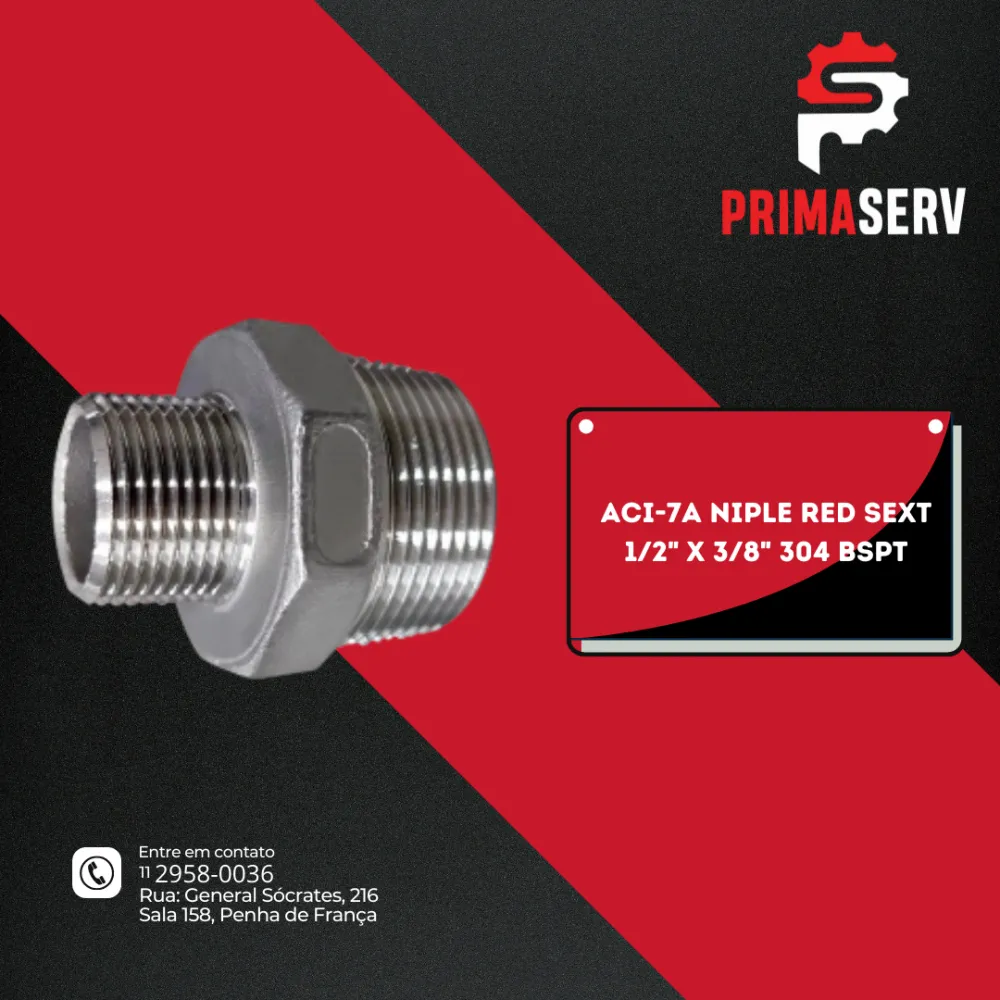 ACI-7A NIPLE RED SEXT 1/2" X 3/8" 304 BSPT
