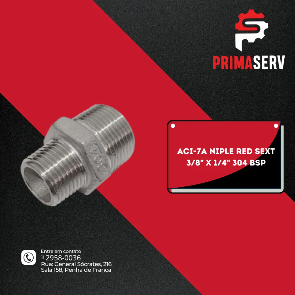 ACI-7A NIPLE RED SEXT 3/8" X 1/4" 304 BSP