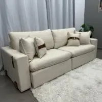 Sofá Cama Zeus retrátil e reclinável Linho - Gelo ou Marfim 2,40 - Foto 5