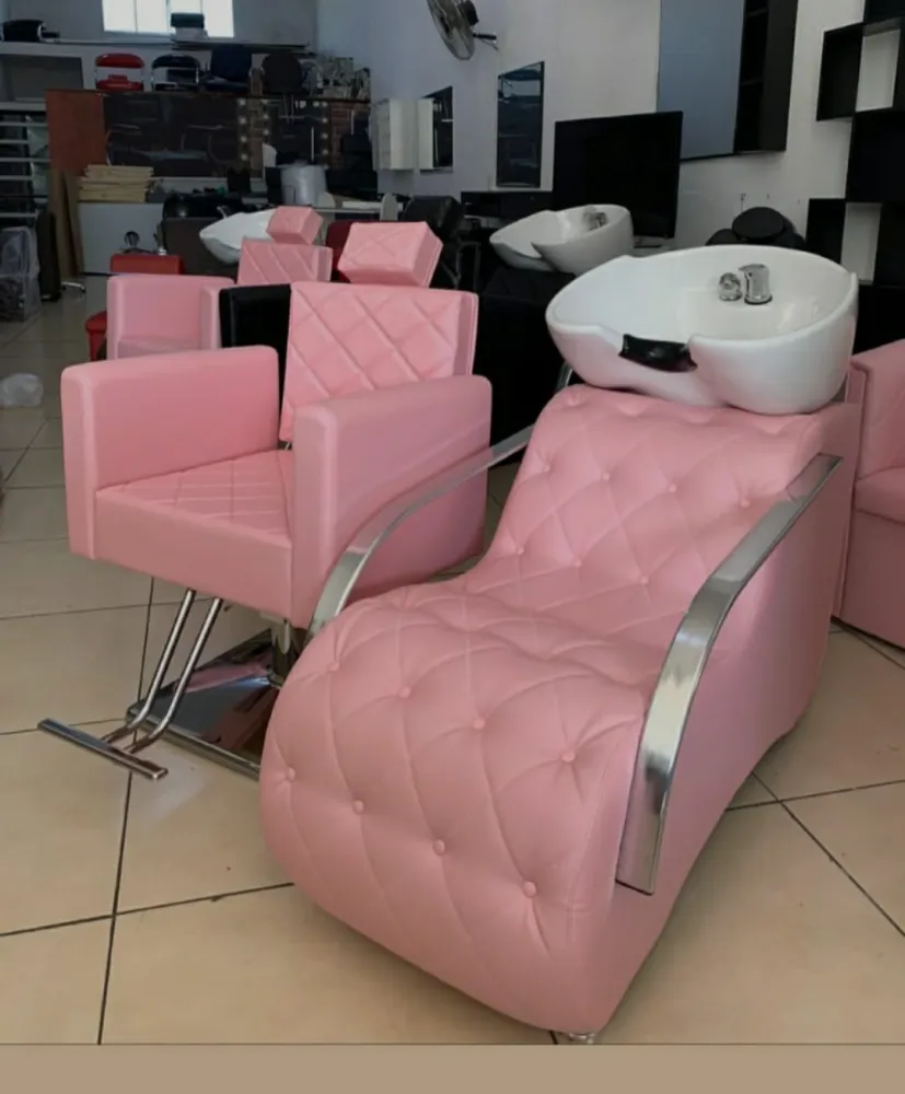 Kit Lavatório + Cadeira Poltrona Reclinável Para Salão Imagem