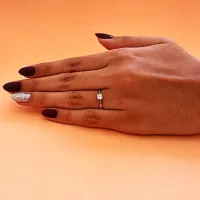 Anel solitário prata 950 - AS105 - Foto 3