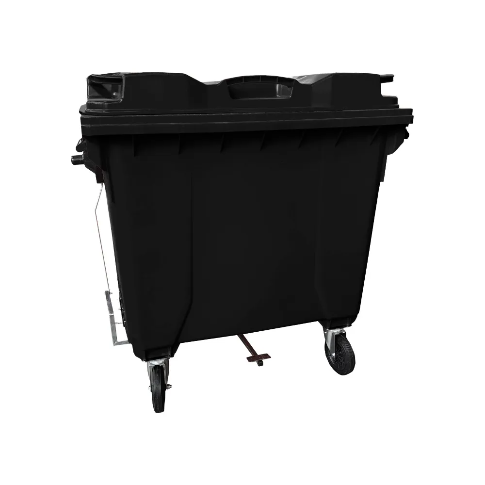 Container Plástico 1000 Litros Com Pedal Preto