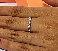 Anel de prata 950 - Corações c/ pedras  - 270632 - Foto 2