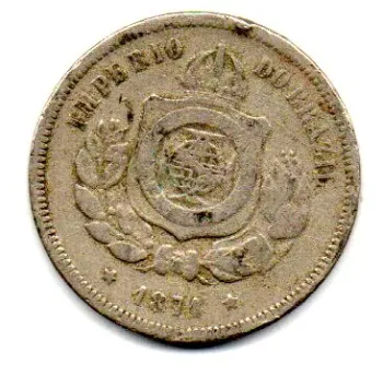 1871 - 100 Réis - Moeda Brasil Império