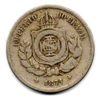 1871 - 100 Réis - Moeda Brasil Império