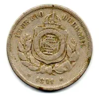 1871 - 100 Réis - Moeda Brasil Império