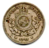 1871 - 100 Réis - Moeda Brasil Império