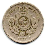 1871 - 100 Réis - Moeda Brasil Império