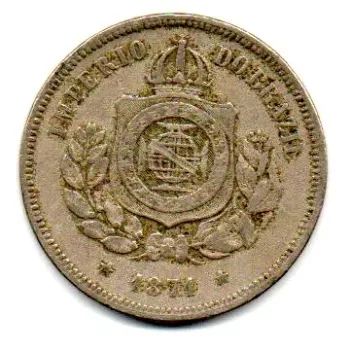 1871 - 100 Réis - Moeda Brasil Império