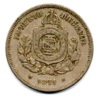 1871 - 100 Réis - Moeda Brasil Império