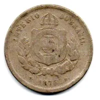 1874 - 100 Réis - Moeda Brasil Império - C/ Danos