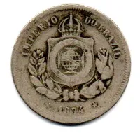 1874 - 100 Réis - Moeda Brasil Império
