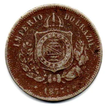 1877 - 100 Réis - Moeda Brasil Império