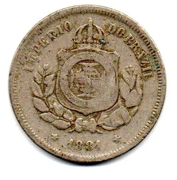1881 - 100 Réis - Moeda Brasil Império