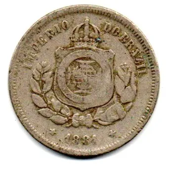 1881 - 100 Réis - Moeda Brasil Império