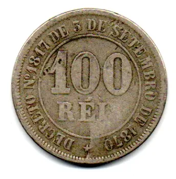 1881 - 100 Réis - Moeda Brasil Império - Foto 2