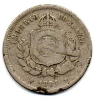 1881 - 100 Réis - Moeda Brasil Império - C/ Danos