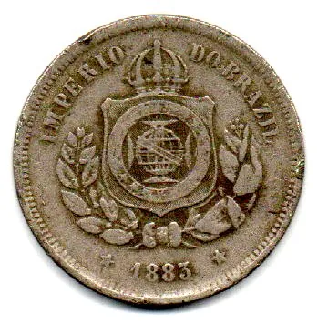 1883 - 100 Réis - Moeda Brasil Império