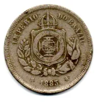 1883 - 100 Réis - Moeda Brasil Império