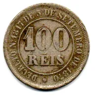 1883 - 100 Réis - Moeda Brasil Império - Foto 2