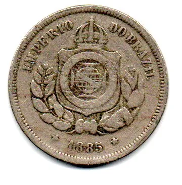 1885 - 100 Réis - Moeda Brasil Império Imagem