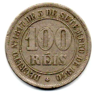 1885 - 100 Réis - Moeda Brasil Império - Foto 2