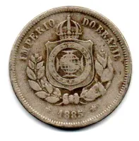 1885 - 100 Réis - Moeda Brasil Império