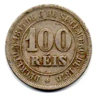 1885 - 100 Réis - Moeda Brasil Império - Foto 2