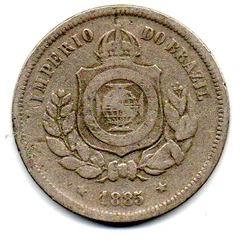 1885 - 100 Réis - Moeda Brasil Império Imagem