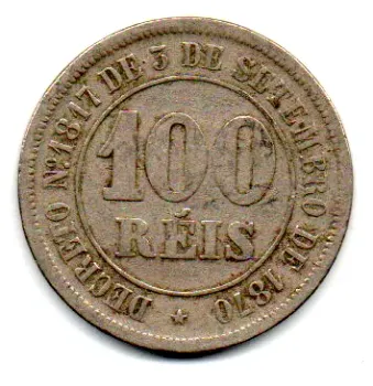 1885 - 100 Réis - Moeda Brasil Império - Foto 2