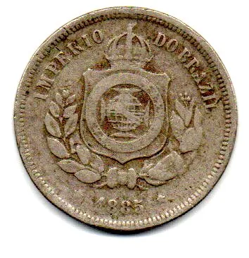 1885 - 100 Réis - Moeda Brasil Império Imagem