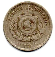 1885 - 100 Réis - Moeda Brasil Império