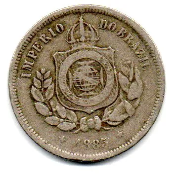 1885 - 100 Réis - Moeda Brasil Império Imagem
