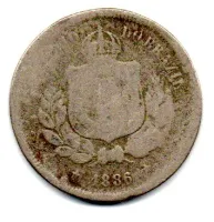 1886 - 100 Réis - Moeda Brasil Império