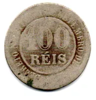 1886 - 100 Réis - Moeda Brasil Império - Foto 2