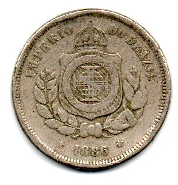 1886 - 100 Réis - Moeda Brasil Império