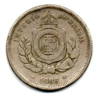 1886 - 100 Réis - Moeda Brasil Império