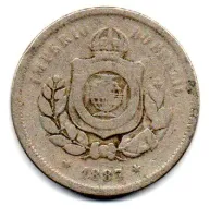 1887 - 100 Réis - Moeda Brasil Império