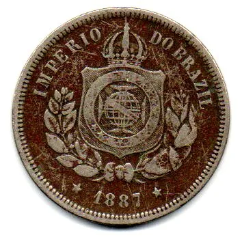 1887 - 100 Réis - Moeda Brasil Império