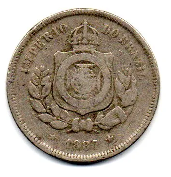 1887 - 100 Réis - Moeda Brasil Império