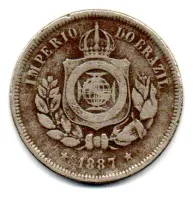 1887 - 100 Réis - Moeda Brasil Império
