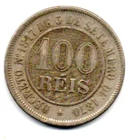 1888 - 100 Réis - Moeda Brasil Império - Foto 2