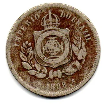 1888 - 100 Réis - Moeda Brasil Império