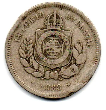 1888 - 100 Réis - Moeda Brasil Império