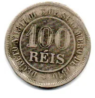 1888 - 100 Réis - Moeda Brasil Império - Foto 2