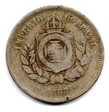 1888 - 100 Réis - Moeda Brasil Império