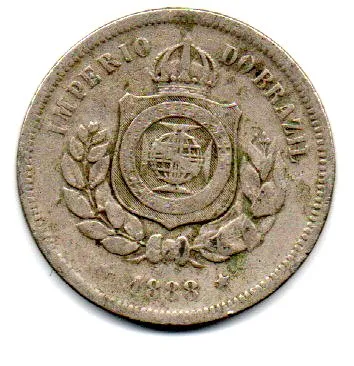 1888 - 100 Réis - Moeda Brasil Império