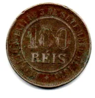 1889 - 100 Réis - Moeda Brasil Império - Foto 2