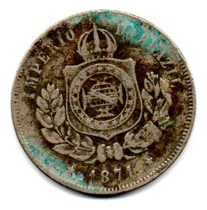 1871 - 200 Réis - Moeda Brasil Império