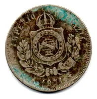 1871 - 200 Réis - Moeda Brasil Império